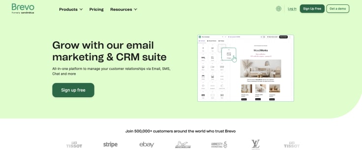 Screenshot of Brevo website